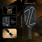 Luzzpickleball ZZ Frameless Paddle(14mm)T700 Carbon Friction Surface| Thermoformed - Limited Collection