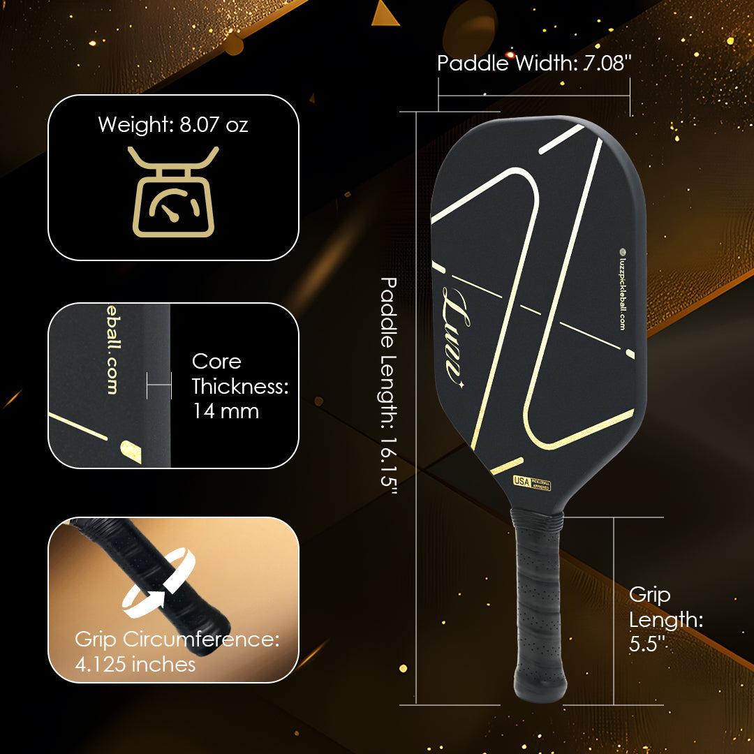 Luzzpickleball ZZ Frameless Paddle(14mm)T700 Carbon Friction Surface| Thermoformed - Limited Collection