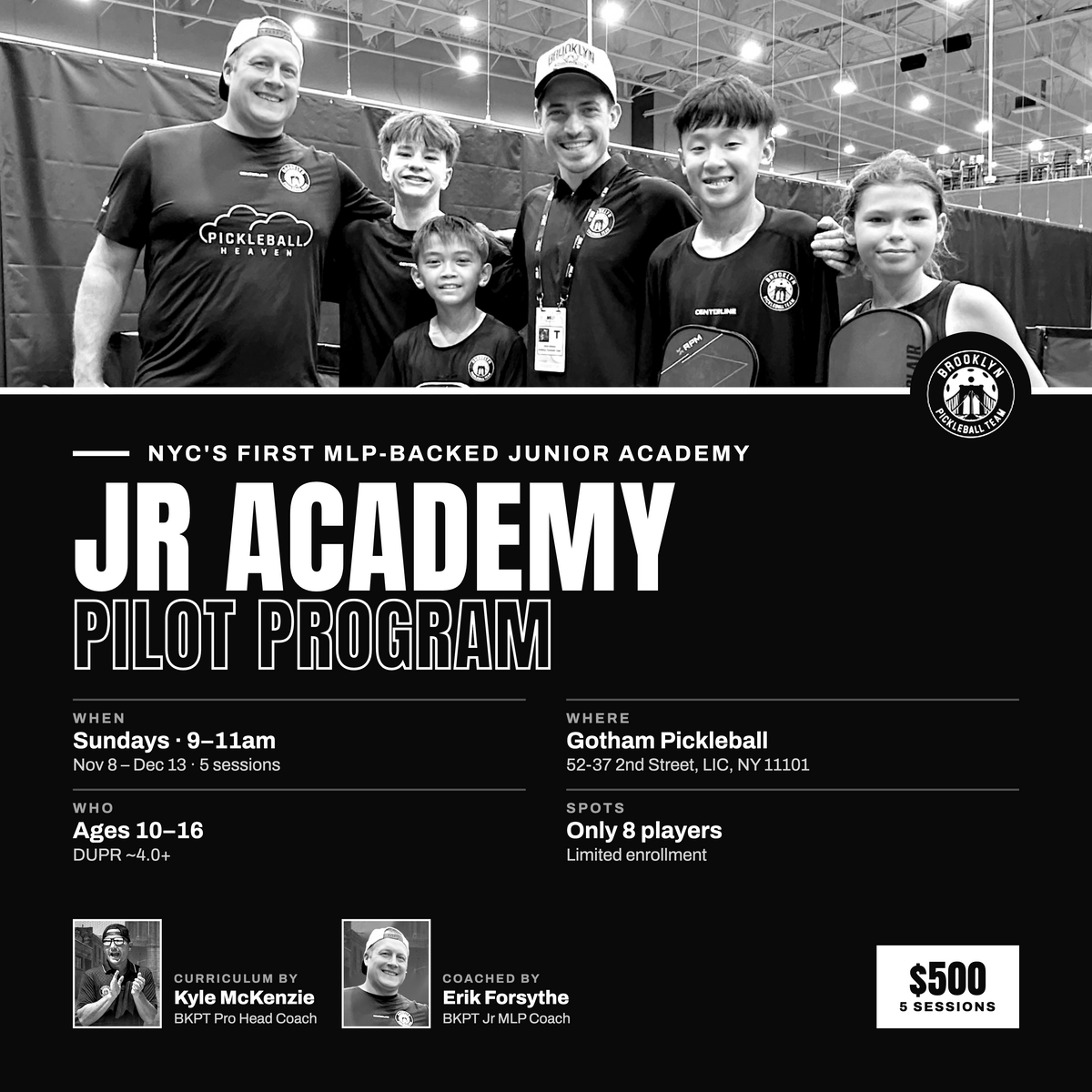 Brooklyn Pickleball Team Junior Academy Pilot Program